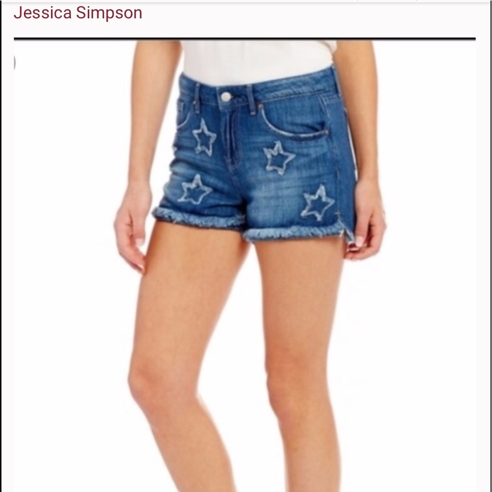 Jessica Simpson Star frayed jean shorts